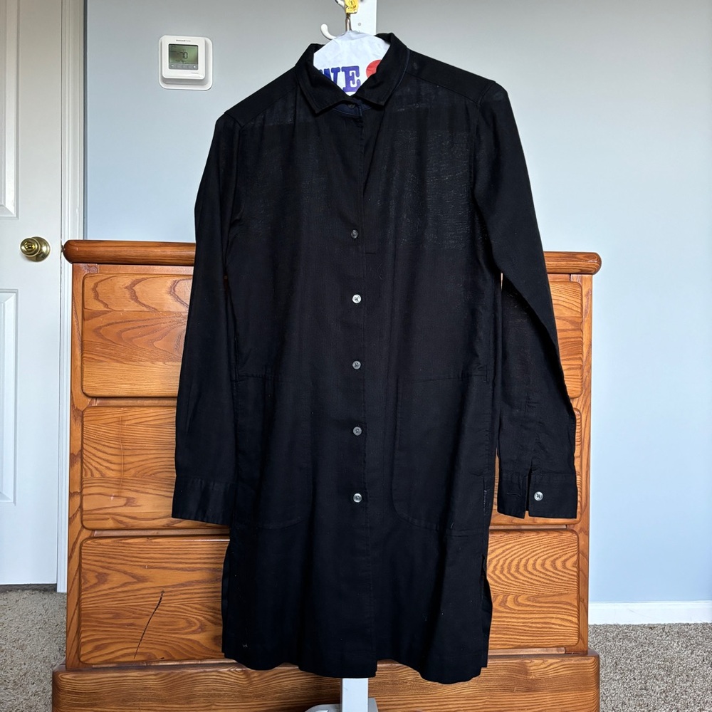 Ines De La Fressange Uniqlo Size XS Black Linen Dress